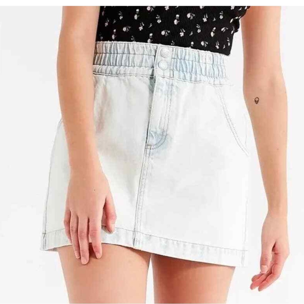 BDG Light Blue Acid Wash Mini Skirt